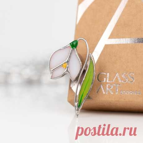 Snowdrop joyería de vidrieras Regalo del Día de las Madres Broche de flores de vidrieras personalizadas Bisutería - Etsy Chile