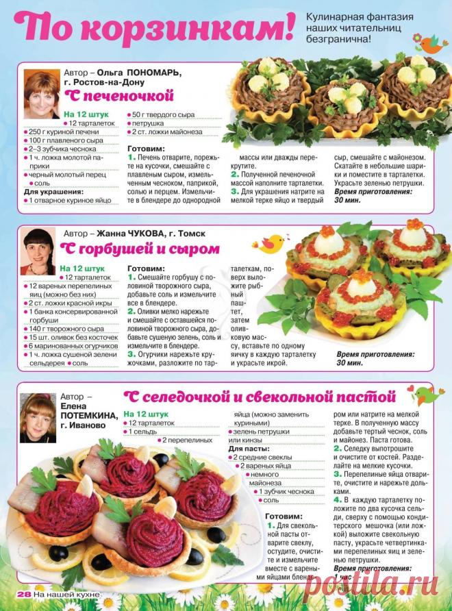 Тарталетки с начинкой