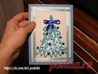 Елочка из лент — Поделки с детьми