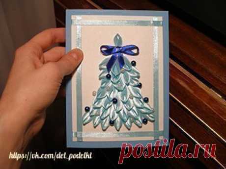 Елочка из лент — Поделки с детьми