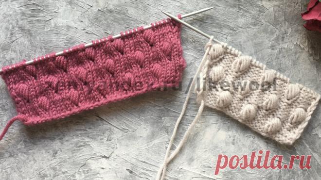 Интересный, оригинальный узор спицами 