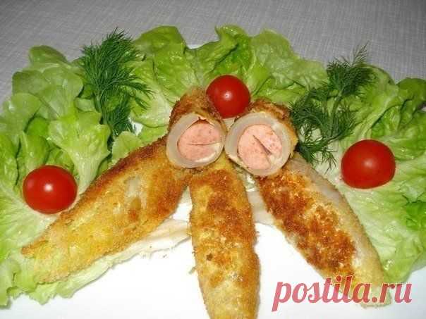 Сосиски в капусте - Горячие закуски - Салаты и закуски - Рецепты - Кулинарная книжка.