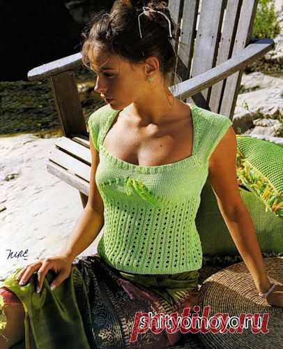 Бесплатные модели и схемы вязания: ажурная летняя кофточка спицами/Пуловеры. Жакеты. Джемперы. Кофточки. Блузки. Свитера/Вязание/Статьи / Шитье, вязание, рукоделие, бисероплетение