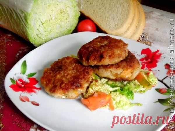 Мясные котлеты с пекинской капустой и тыквой