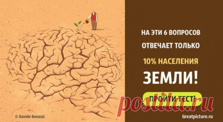 Тест: На эти шесть вопросов отвечает только 10% населения Земли. Тест: На эти шесть вопросов отвечает только 10% населения Земли.Считаете ли вы себя умным человеком, который уже имеет за свою жизнь опреде