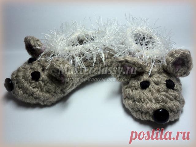 Вязаные тапочки крючком для детей. Мышки. Мастер-класс с пошаговыми фото