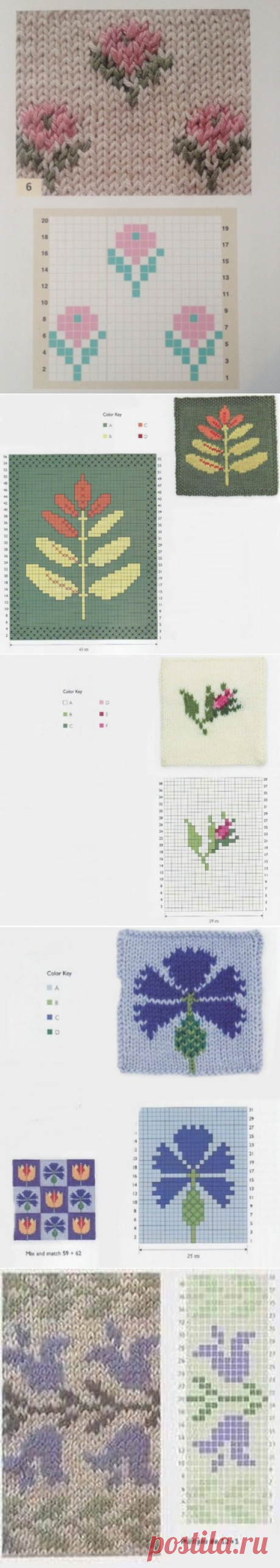 Схемы вышивки на вязаных изделиях. | Вязание с Irina Bronya | Дзен