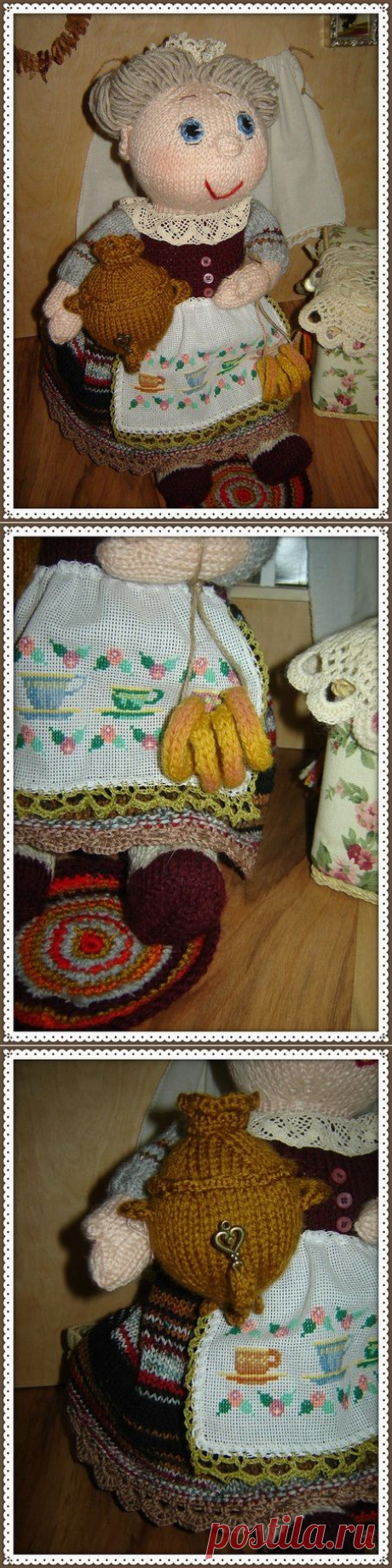 Попьем чайку. Кукла с самоваром и баранками