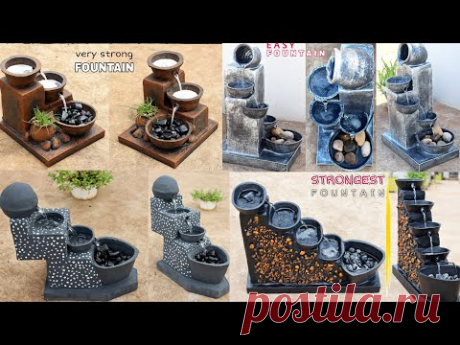 Cemented Craft - Amazing 4 Best Homemade Indoor Strongest Waterfall Fountain | Cemented Life Hacks