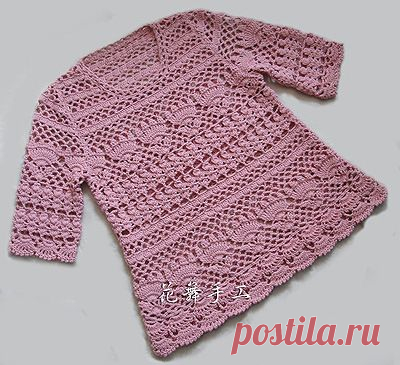 «Бежевая ажурная туника ТЮЛЬПАНЫ».