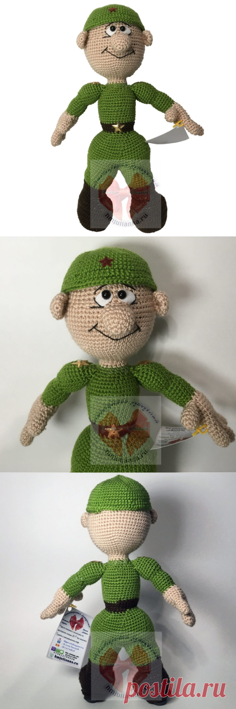 Солдат вязаный крючком, игрушка ручной работы, 27 см, купить!Мастерская рукоделия Анны Ганоцкой