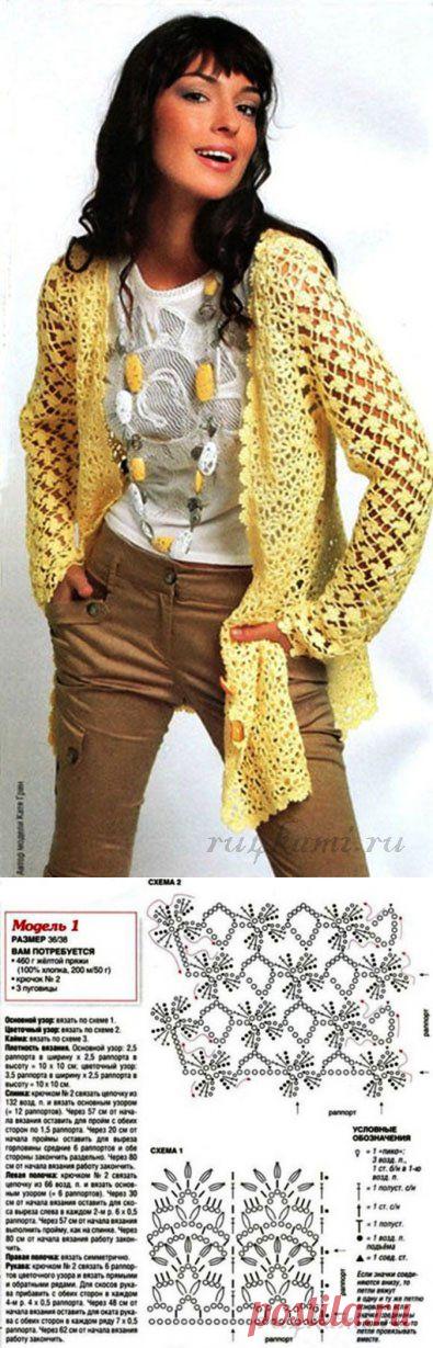 Ажурный вязаный кардиган » Сайт "Ручками" - делаем вещи своими руками