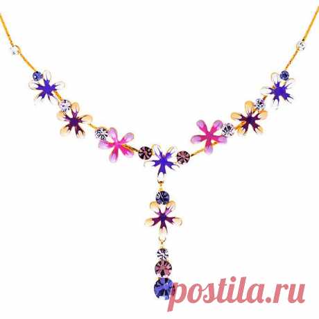 Колье &quot;Цветочки&quot; Laetitia Moreau
Бренды Бижутерия 	Laetitia Moreau
Материал 	кристаллы Swarovski, Под золото, Эмаль