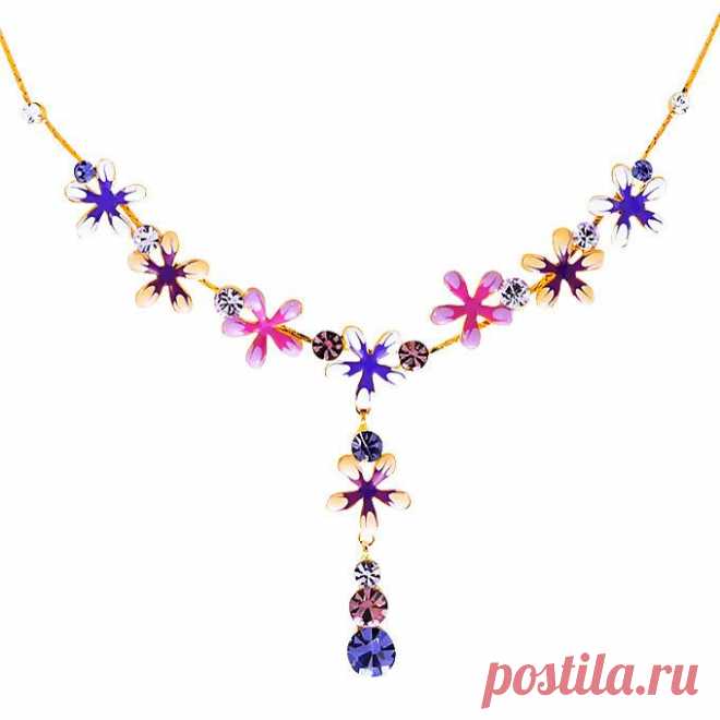 Колье "Цветочки" Laetitia Moreau
Бренды Бижутерия 	Laetitia Moreau
Материал 	кристаллы Swarovski, Под золото, Эмаль
