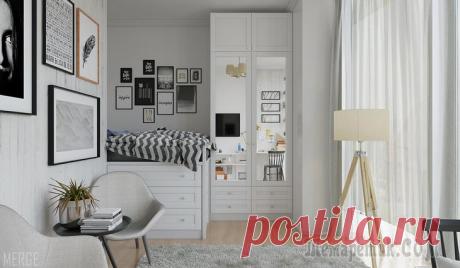 Маленькая квартира в скандинавском стиле 35 м²