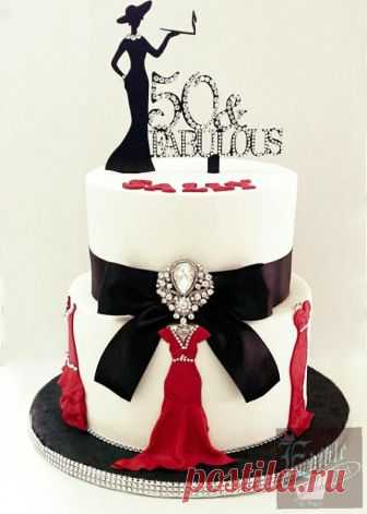 Fabulous 50! Created for fabulous lady!! 50 & The dresses around the cake where designed around the clients dress for the evening! Levels of excitement where sky high when creating this💕