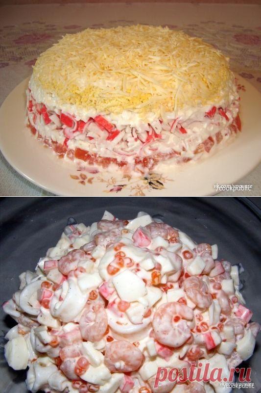 Салаты с крабовыми палочками (мясом)