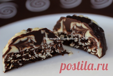 ПОБЕДА ВКУСА : Шоколадные конфеты с сезамом "Мраморные" и "А-ля Монблан".