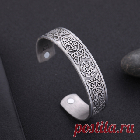 Магнитный браслет Skyrim Викинг, мужской и женский Винтажный Браслет-манжета с серебряным покрытием, браслет Коловрат, славянское Ювелирное Украшение для ухода за здоровьем, подарок | Украшения и аксессуары | АлиЭкспресс