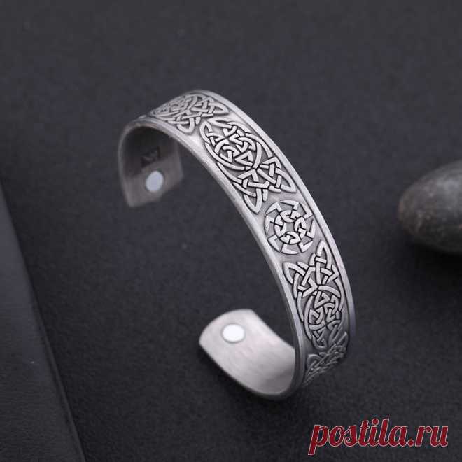 Магнитный браслет Skyrim Викинг, мужской и женский Винтажный Браслет-манжета с серебряным покрытием, браслет Коловрат, славянское Ювелирное Украшение для ухода за здоровьем, подарок | Украшения и аксессуары | АлиЭкспресс
