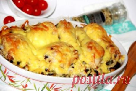 Куриные ножки с картошкой и грибами в духовке. Вкуснее, чем в ресторане