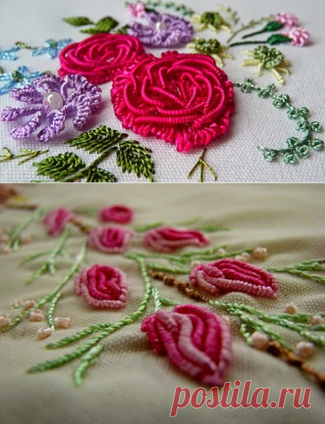 Бразильская техника вышивки (Brazilian Dimensional Embroidery) ☆ швы и стежки, мастер -классы и видео