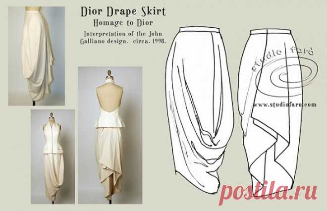 Юбка в стиле Бохо (Dior Drape Skirt) Interpretaton of the Dior
