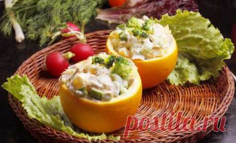 Изысканный куриный салат с апельсином