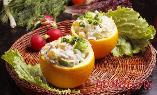 Изысканный куриный салат с апельсином « Рецепты салатов