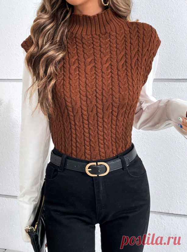 Безрукавка с узором из жгутов (схема узора)