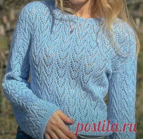 Ажурная КОФТА спицами | Попетельный мастер-класс | Имитация вшивного рукава