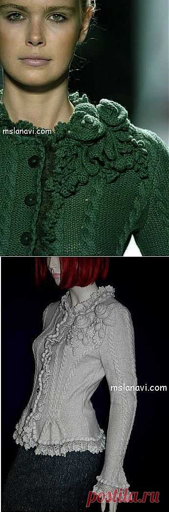 Красивый вязаный жакет спицами от Oscar de la Renta | Вяжем с Ланой