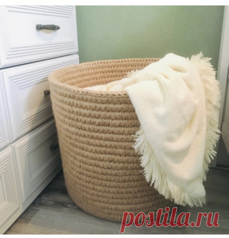 Купить джутовая корзина ручной работы у мастера без наценок | DIY Рукоделие - Рукоделие