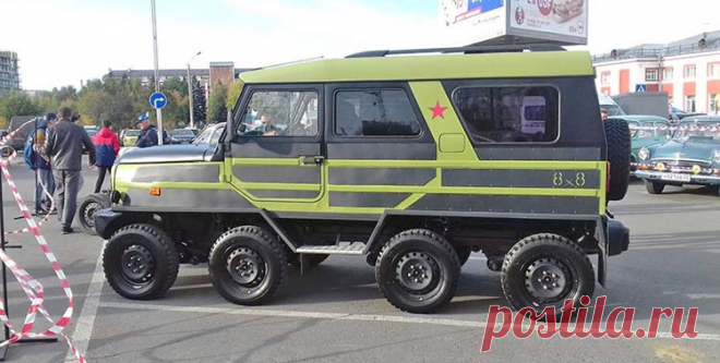 Самодельный автомобиль восьмиколесный ЛуАЗ | Авто самоделки Самодельный восьмиколёсный автомобиль с полным приводом. Этот проект, получил название — «Торос ЛУ 2,5 LX». Автомобиль построен на базе ЛуАЗ-969.