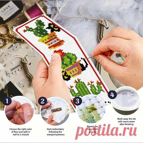 набор для вышивки закладок &quot;крестиком&quot; с 6 штуками и - Temu Moldova