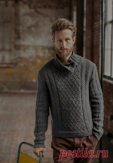 Пост на стене #вязание #спицы #джемпер #свитер #мужское