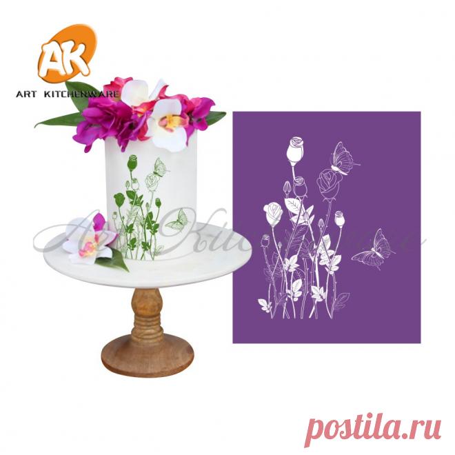 Бабочка Роза торт сетки трафарета