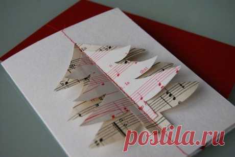 Новогодние открытки своими руками