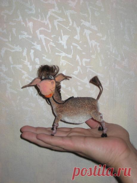 Как сделать миниатюрного ослика из ваты, мастер класс