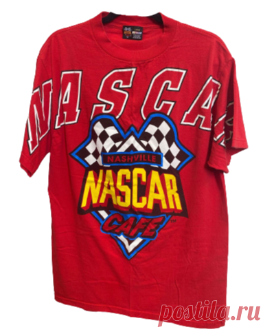 Vintage NASCAR T-Shirt LG This is the NASCAR shirt to end all NASCAR shirts! All over print that goes down the sleeve and bright bold colors.  Vintage as-is pre-loved condition Size LG Bust: 44