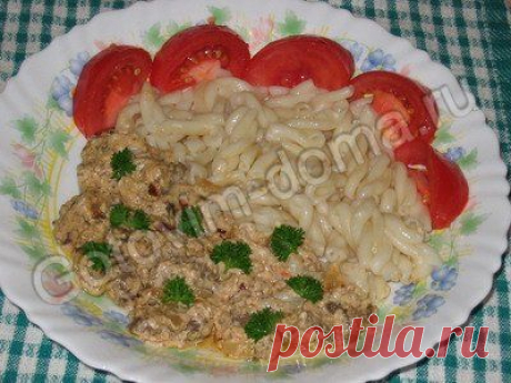 Рецепт: Печень по-строгановски