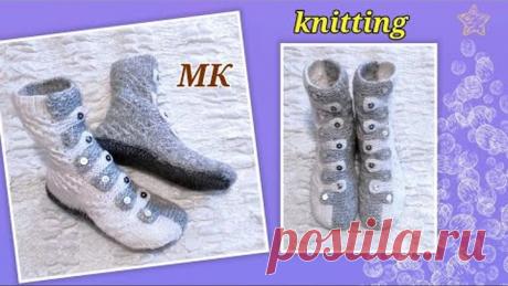 💥 💯 Стильные носки-сапожки🎁 (оставлю себе)‼️ МК ⏩ На двух спицах и без шва на подошве 🤗