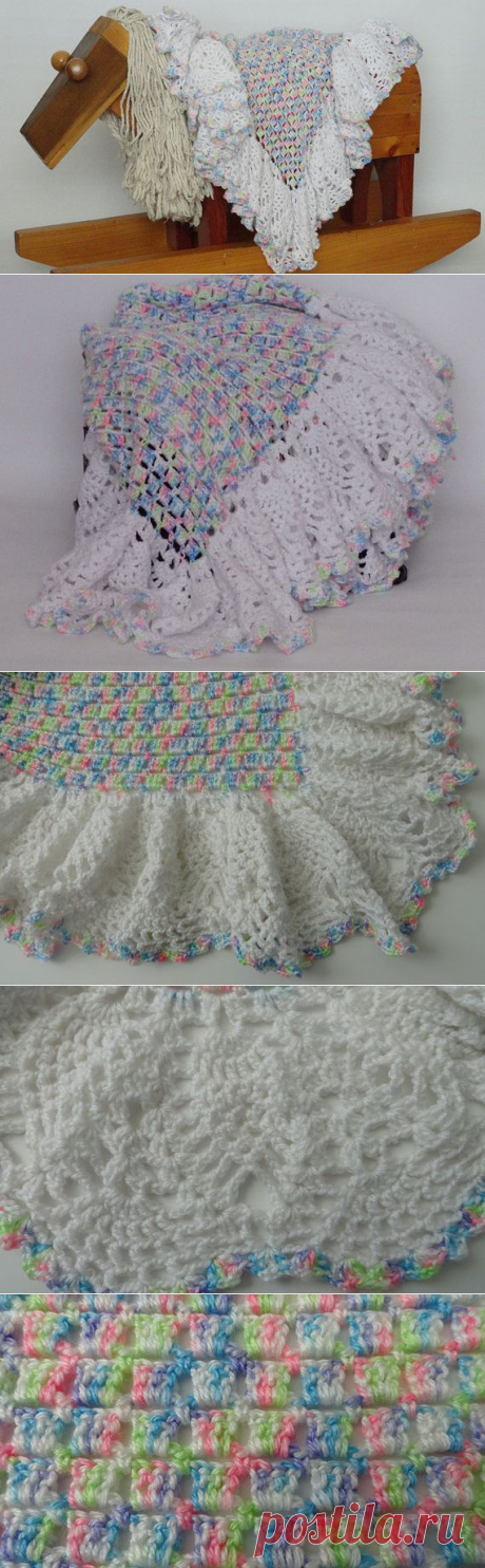 Crochet Ruffled Baby Afghan Blanket от KnitKnacksCreations на Etsy