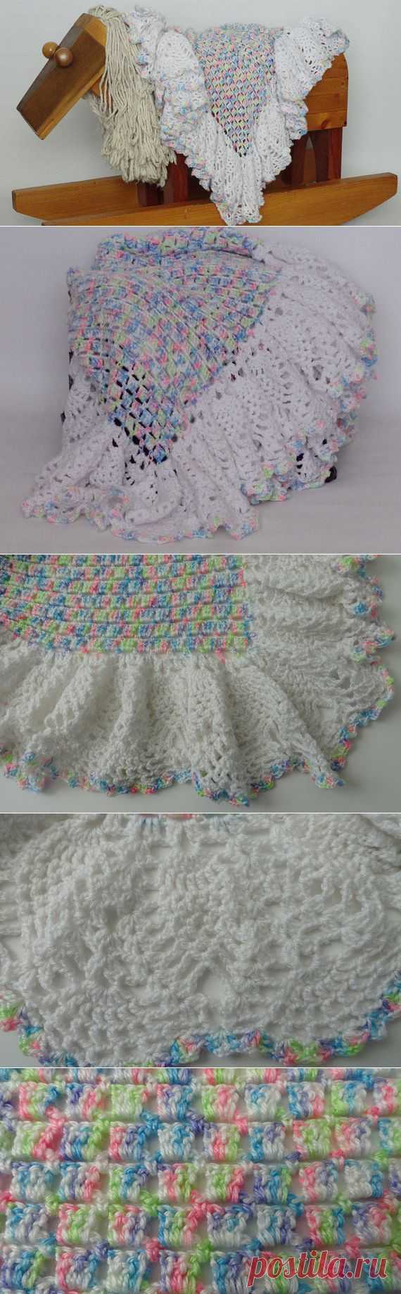 Crochet Ruffled Baby Afghan Blanket от KnitKnacksCreations на Etsy