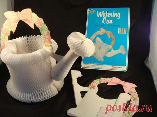 Lot 2 Vintage Honeycomb Decoration Watering Can Beistle Co