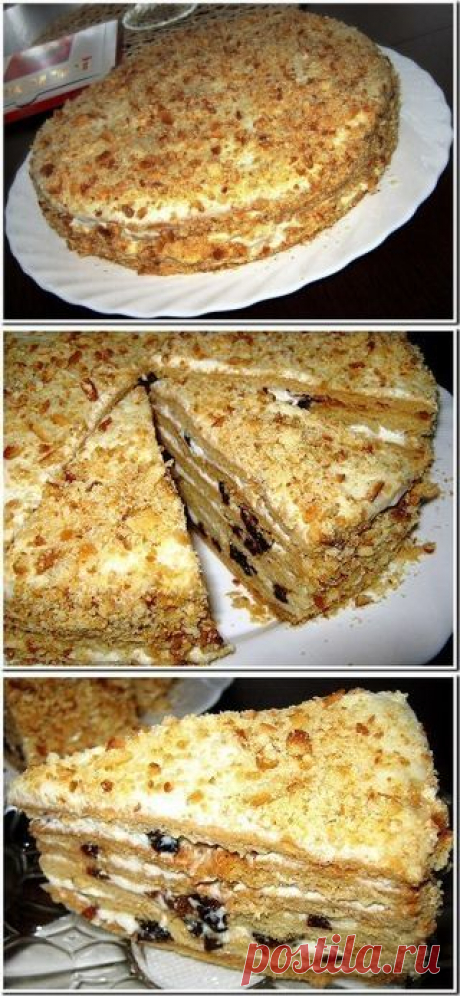 Торт медовый с черносливом