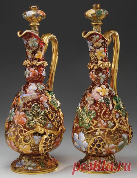 highvictoriana: A pair of Moser decorated...