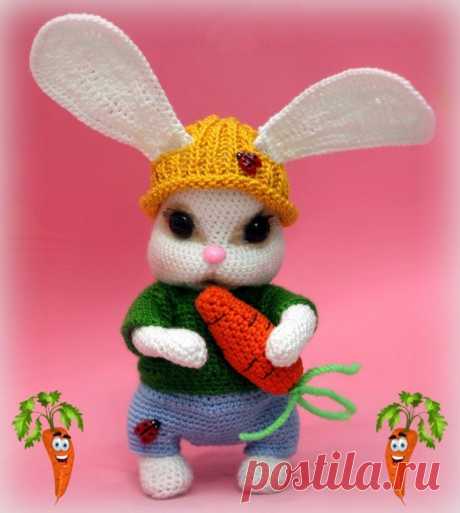 Простая схема вязания зайчика с марковкой крючком с описанием
