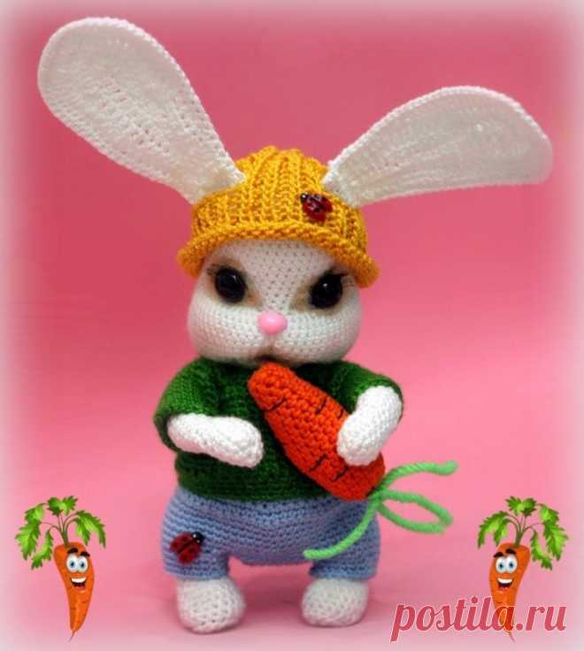 Простая схема вязания зайчика с марковкой крючком с описанием
