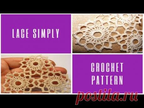 Lace of openwork motifs How to crochet Tutorial